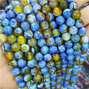 Blue Dichromatic Agate Beads, faceted round, approx 12mm dia, 15.5 inches [GA955-12MM]
