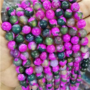 Dichromatic Agate beads, faceted round, green, approx 12mm dia, 15.5 inches [GA956-12MM]