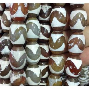 tibetan agate barrel beads, approx 12x16mm [GA973]