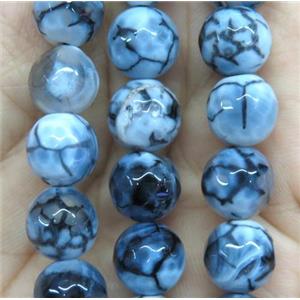 dragon veins Agate Beads, faceted round, white, approx 8mm dia, 15.5 inches [GA988-8MM]