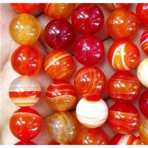 round red Striped Agate beads, approx 6mm dia [GA991-6MM]
