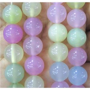 round agate beads, mixed color, approx 12mm dia [GA994-12MM]