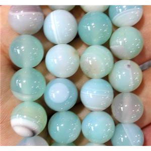 striped agate bead, round, approx 12mm dia, approx 31pcs per st [GA995-12MM]