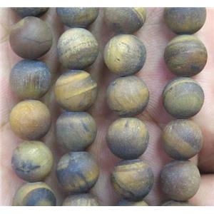 matte round tiger eye stone beads, approx 8mm dia [GAM48]
