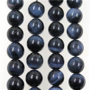 natural blue Tiger eye stone beads, round, approx 12mm dia [GAM71-12MM]