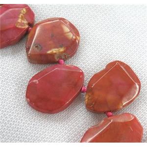 Agate loose bead, faceted teardrop, approx 15-30mm [GASA1544]