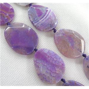 purple dragon veins Agate slice beads, faceted freeform, approx 20-50mm [GASA1546]