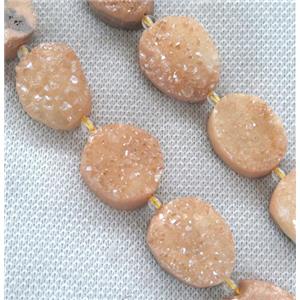 druzy quartz bead, freeform, gold champagne, approx 12-25mm [GASA1552]
