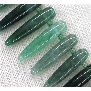 green agate bullet beads, approx 10-40mm [GASA1558]