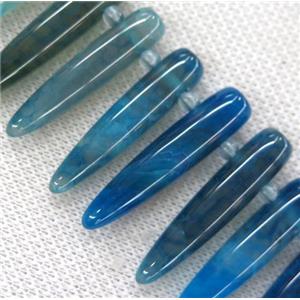 agate bullet bead, blue, approx 10-40mm [GASA1559]