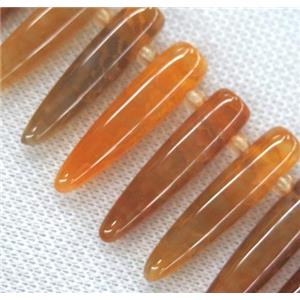 agate bullet collar bead, orange, approx 10-40mm [GASA1560]