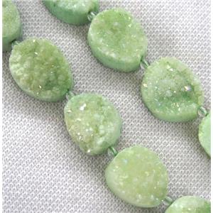 green druzy quartz beads, freeform, approx 12-25mm [GASA1614]