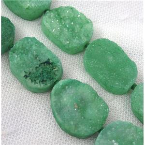 green druzy quartz beads, freeform, approx 20-33mm [GASA1650]