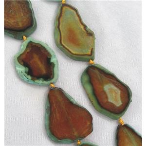orange Agate slice bead, flat freeform, approx 20-45mm [GASA1675]