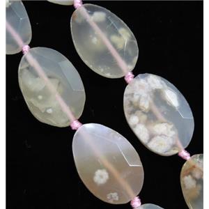 natural Cherry Agate beads, faceted oval, approx 25-35mm [GASA1685]
