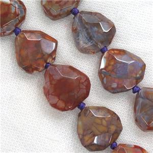 purpleOrange Dragonveins Agate beads, faceted heart, approx 22-25mm [GASA1694]
