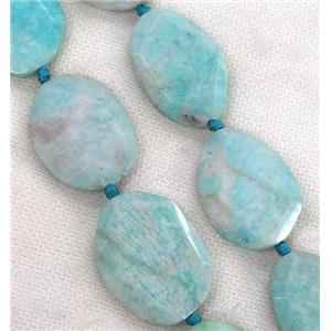 blue Amazonite beads, faceted freeform, approx 20-30mm [GASA1702]