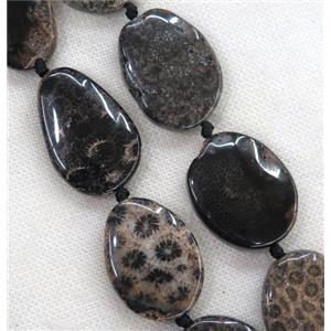 black Coral Fossil beads, freeform, approx 20-40mm [GASA1708]