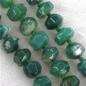 green Cherry Agate beads, faceted rondelle, approx 11-13mm [GASA1719]