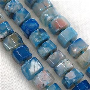 blue Cherry Agate beads, faceted heishi, approx 16-18mm [GASA1721]