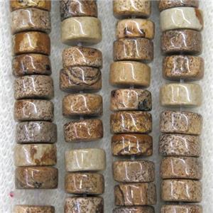 Picture Jasper beads, heishi, approx 5x10mm [GB10001]