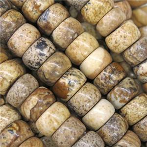 Picture Jasper barrel beads, approx 5x8mm [GB10003]