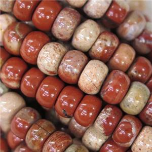 white lace Red Jasper barrel beads, approx 4x6mm [GB10022]
