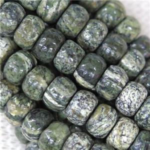 Green Zebra Jasper barrel beads, approx 4x6mm [GB10024]