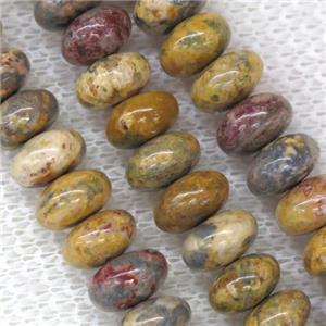 yellow Leopard-skin Jasper beads, rondelle, approx 4x6mm [GB10031-4X6MM]