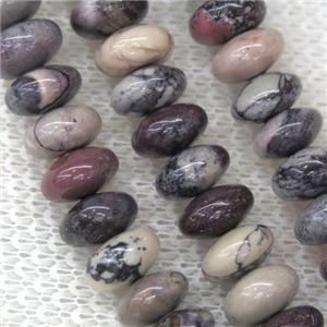 red porcelain Jasper rondelle beads, approx 5x8mm [GB10038]