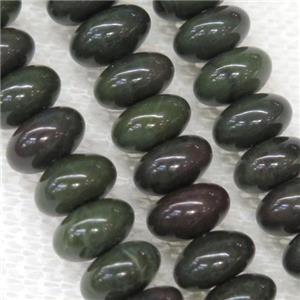 Green African Autumn Jasper rondelle beads, approx 5x8mm [GB10040]