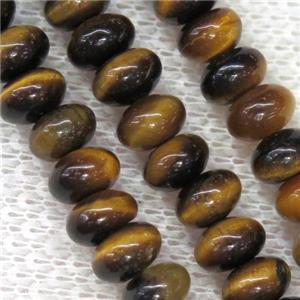 yellow Tiger eye stone rondelle beads, approx 4x6mm [GB10048]