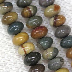 polychrome Jasper rondelle beads, approx 4x6mm [GB10050]