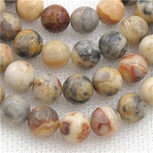 yellow Crazy Agate beads, round, approx 10mm dia [GB10058-10MM]