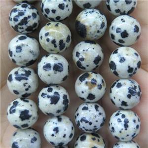 black spotted dalmatian Jasper beads, round, approx 8mm dia [GB10081-8MM]