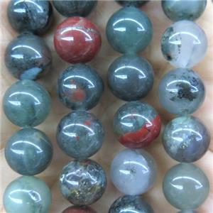 round green BloodStone beads, approx 12mm dia [GB10087-12MM]