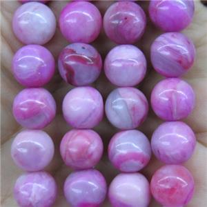 round hotpink Crazy Agate beads, dye, approx 8mm dia [GB10096-8MM]