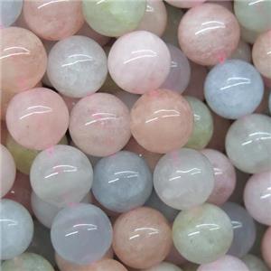 round Morganite beads, multi color, approx 4mm dia [GB10126-4MM]