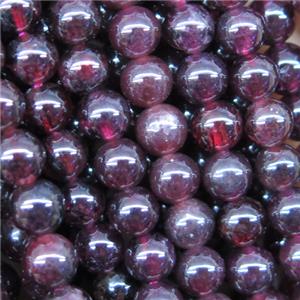 round Garnet beads, dark-red, approx 4mm dia [GB10136-4MM]
