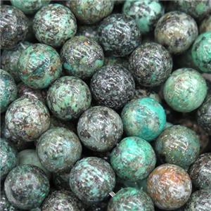 round African turquoise beads, green, approx 8mm dia [GB10184]