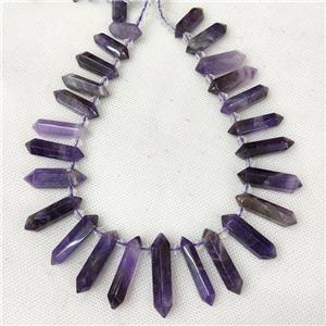 purple Ametrine bullet beads, top-drilled, approx 9-38mm [GB10193]