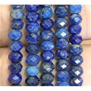 lapis lazuli bead, faceted rondelle, approx 3x5mm [GB10198]