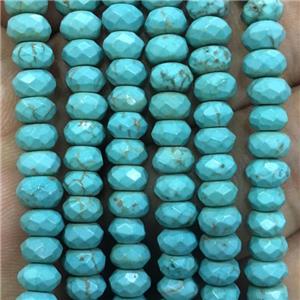 turquoise bead, faceted rondelle, approx 3x5mm [GB10201]