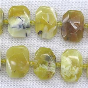 yellow Opal Jasper beads, faceted rectangle, approx 13-23mm [GB10207]
