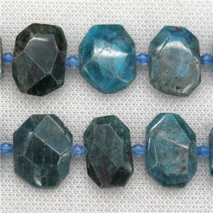 blue Apatite beads, faceted rectangle, approx 13-23mm [GB10226]