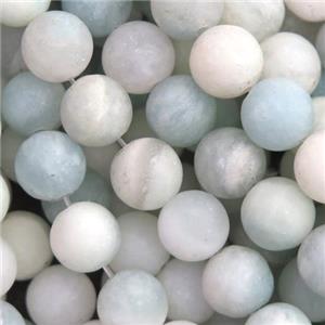 round matte Aquamarine beads, blue dye, approx 8mm dia [GB10249-8MM]