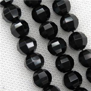 black Tourmaline beads, lantern, approx 10-11mm dia [GB10285]
