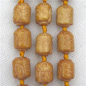 Chinese Agalmatolite buddha beads, approx 13-18mm [GB10286]