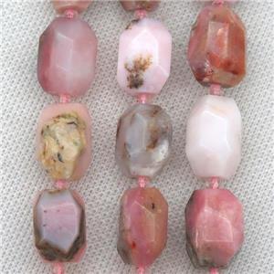 Pink Opal Jasper nugget beads, faceted freeform, approx 15-22mm [GB10335]