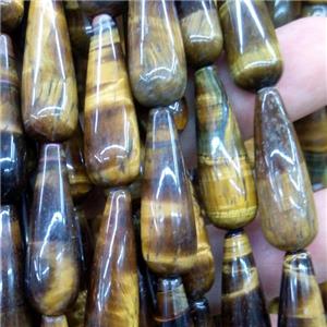 tiger eye stone beads, teardrop, approx 10x30mm [GB10384]